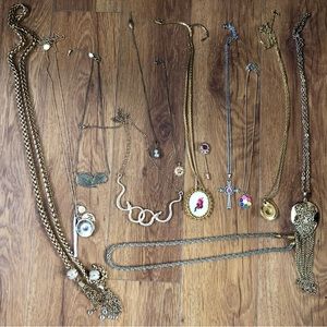 Vintage Gold Tone/Petite Point Jewelry